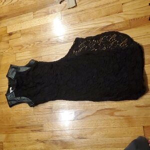 Boston Proper lace pleather dress